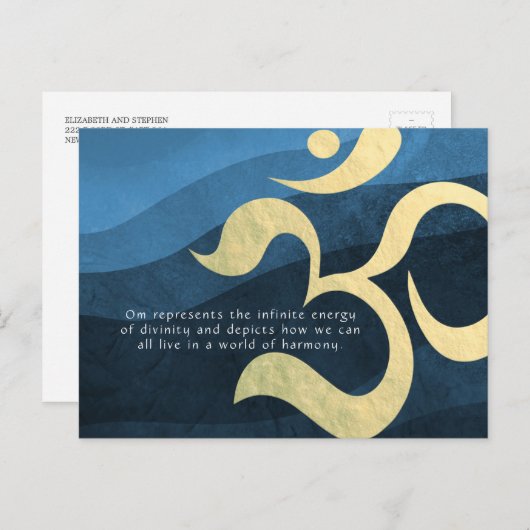 ヨガ瞑想インストラクターライフコーチOM引用文ポー ポストカード (正面/裏面)