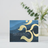 ヨガ瞑想インストラクターライフコーチOM引用文ポー ポストカード (スタンド正面)