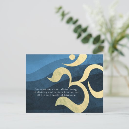 ヨガ瞑想インストラクターライフコーチOM引用文ポー ポストカード (スタンド正面)