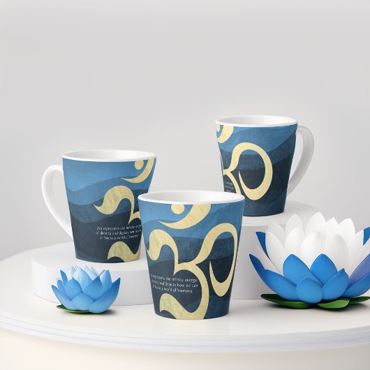 ヨガ瞑想インストラクターライフコーチOM引用文ラ カフェラテマグ