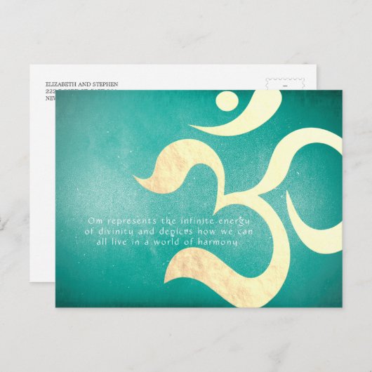 ヨガ瞑想インストラクターライフコーチOM引用文 ポストカード (正面/裏面)