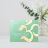 ヨガ瞑想インストラクターライフコーチOM引用文 ポストカード (スタンド正面)