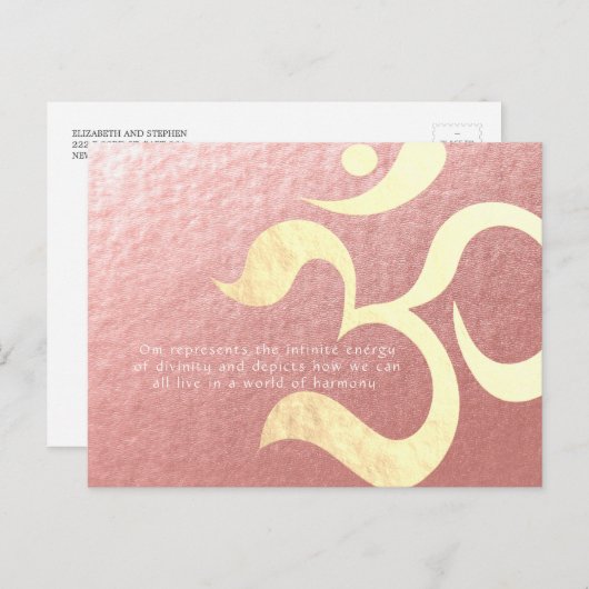 ヨガ瞑想インストラクターライフコーチOM引用文 ポストカード (正面/裏面)