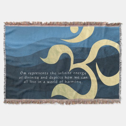 ヨガ瞑想インストラクターライフコーチOM引用文Th スローブランケット (正面)