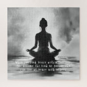ヨガ瞑想インストラクターロータスポーズイ絵画ンク ジグソーパズル (縦)