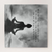 ヨガ瞑想インストラクターロータスポーズイ絵画ンク ジグソーパズル (横)