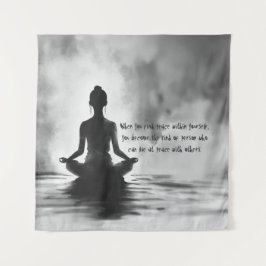 ヨガ瞑想インストラクターロータスポーズイ絵画ンク タペストリー