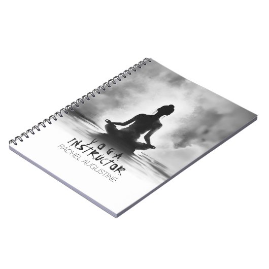 ヨガ瞑想インストラクターロータスポーズイ絵画ンク ノートブック (左側)