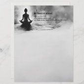 ヨガ瞑想インストラクターロータスポーズイ絵画ンク レターヘッド (正面/裏面)