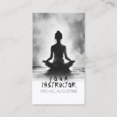 ヨガ瞑想インストラクターロータスポーズイ絵画ンク 予約カード (正面)
