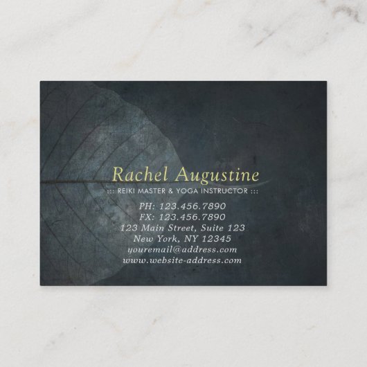 ヨガ瞑想インストラクターロータスポーズイ絵画ンク 割引カード (裏面)