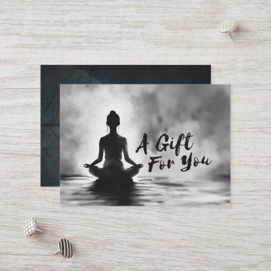 ヨガ瞑想インストラクターロータスポーズイ絵画ンク 割引カード (正面/裏面インサイチュ)