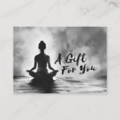 ヨガ瞑想インストラクターロータスポーズイ絵画ンク 割引カード (正面)