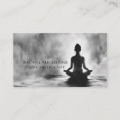 ヨガ瞑想インストラクターロータスポーズイ絵画ンク 名刺 (正面)