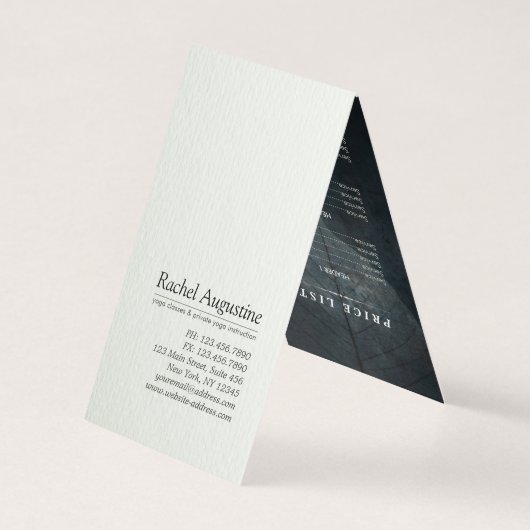 ヨガ瞑想インストラクターロータスポーズイ絵画ンク 名刺 (裏面)