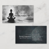 ヨガ瞑想インストラクターロータスポーズイ絵画ンク 名刺 (正面/裏面)