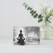 ヨガ瞑想インストラクターロータスポーズイ絵画ンク 紹介カード (スタンド正面)