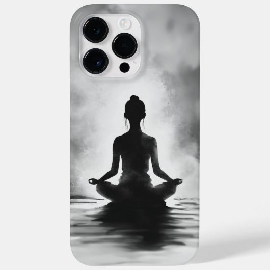 ヨガ瞑想インストラクターロータスポーズイ絵画ンク Case-Mate iPhoneケース (裏面)