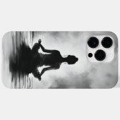 ヨガ瞑想インストラクターロータスポーズイ絵画ンク Case-Mate iPhoneケース (裏面 (横))