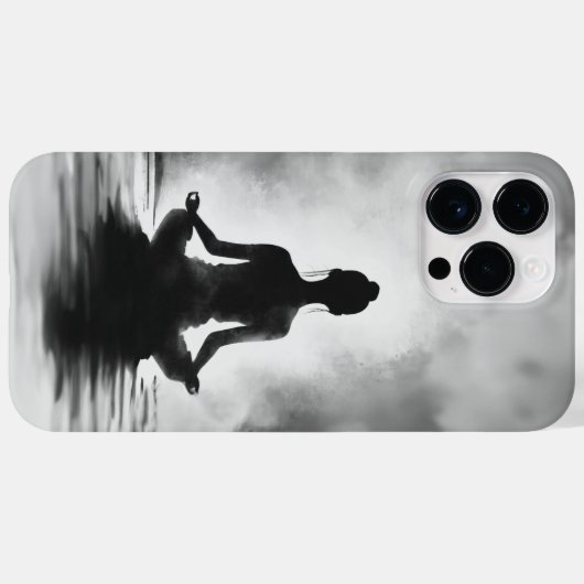 ヨガ瞑想インストラクターロータスポーズイ絵画ンク Case-Mate iPhoneケース (裏面 (横))