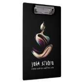 ヨガ瞑想インストラクターロータスポーズブラシストローク クリップボード (右)