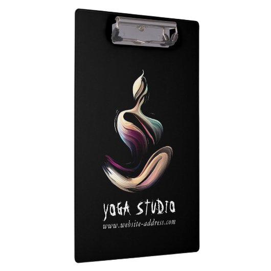 ヨガ瞑想インストラクターロータスポーズブラシストローク クリップボード (右)