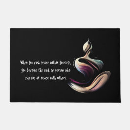 ヨガ瞑想インストラクターロータスポーズブラシストローク ドアマット