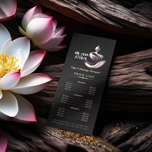 ヨガ瞑想インストラクターロータスポーズブラシストローク ラックカード