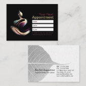 ヨガ瞑想インストラクターロータスポーズブラシストローク 予約カード (正面/裏面)