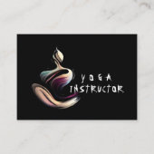 ヨガ瞑想インストラクターロータスポーズブラシストローク 予約カード (正面)