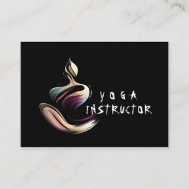 ヨガ瞑想インストラクターロータスポーズブラシストローク 予約カード