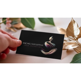 ヨガ瞑想インストラクターロータスポーズブラシストローク 名刺