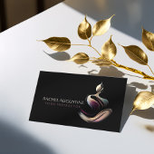 ヨガ瞑想インストラクターロータスポーズブラシストローク 名刺