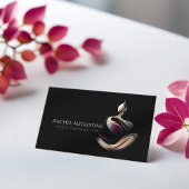 ヨガ瞑想インストラクターロータスポーズブラシストローク 名刺