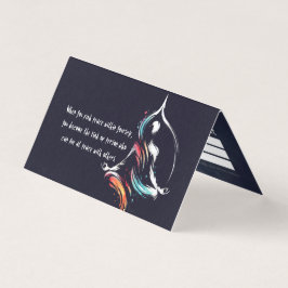 ヨガ瞑想インストラクターロータスポーズブラシストローク 名刺