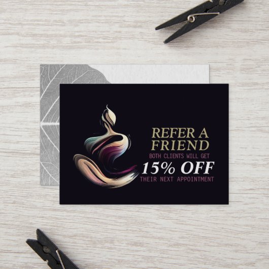 ヨガ瞑想インストラクターロータスポーズブラシストローク 紹介カード (正面/裏面インサイチュ)