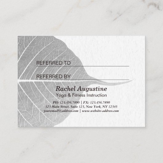 ヨガ瞑想インストラクターロータスポーズブラシストローク 紹介カード (裏面)