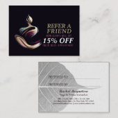 ヨガ瞑想インストラクターロータスポーズブラシストローク 紹介カード (正面/裏面)