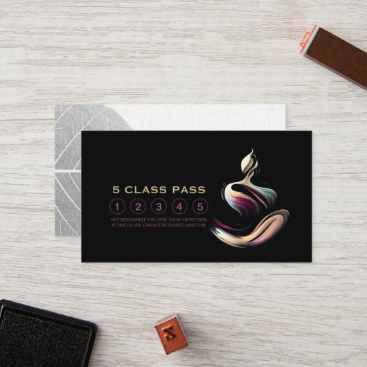 ヨガ瞑想インストラクターロータスポーズ5クラスパス ロイヤリティカード (正面/裏面インサイチュ)