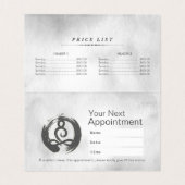 ヨガ瞑想インストラクター価格表アポイントメント 名刺 (内部フラット)