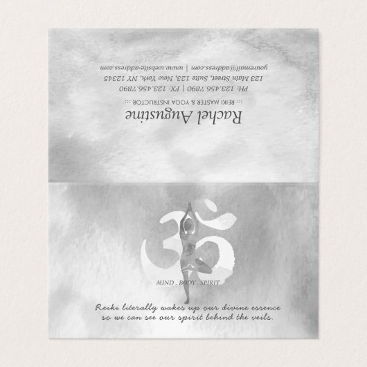 ヨガ瞑想インストラクター価格表アポイントメント 名刺 (外部フラット)