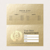 ヨガ瞑想インストラクター価格表アポイントメント 名刺 (内部フラット)