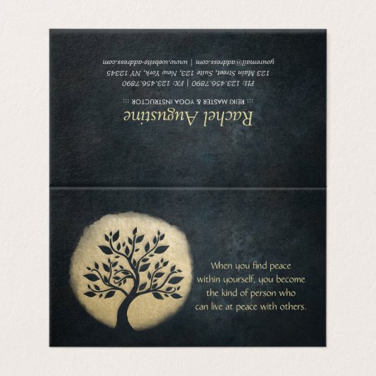 ヨガ瞑想インストラクター価格表アポイントメント 名刺 (外部フラット)