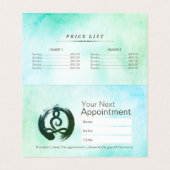 ヨガ瞑想インストラクター価格表アポイントメント 名刺 (内部フラット)