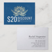 ヨガ瞑想インストラクター割引クーポンロータス 割引カード (正面/裏面)