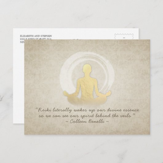 ヨガ瞑想インストラクター引用文簡単ポーズゼン ポストカード (正面/裏面)