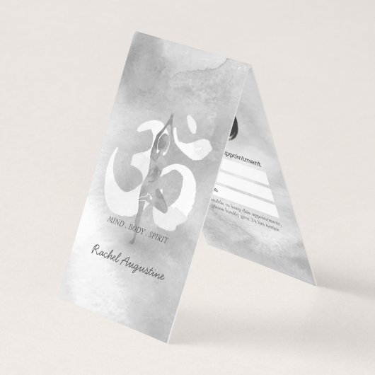 ヨガ瞑想インストラクター料金表 予約 名刺 (正面)