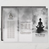 ヨガ瞑想インストラクター白黒インクペインティング (正面/裏面)