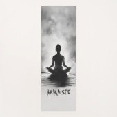 ヨガ瞑想インストラクター白黒インクペインティング ヨガマット (正面)