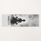 ヨガ瞑想インストラクター白黒インクペインティング ヨガマット (正面(横))